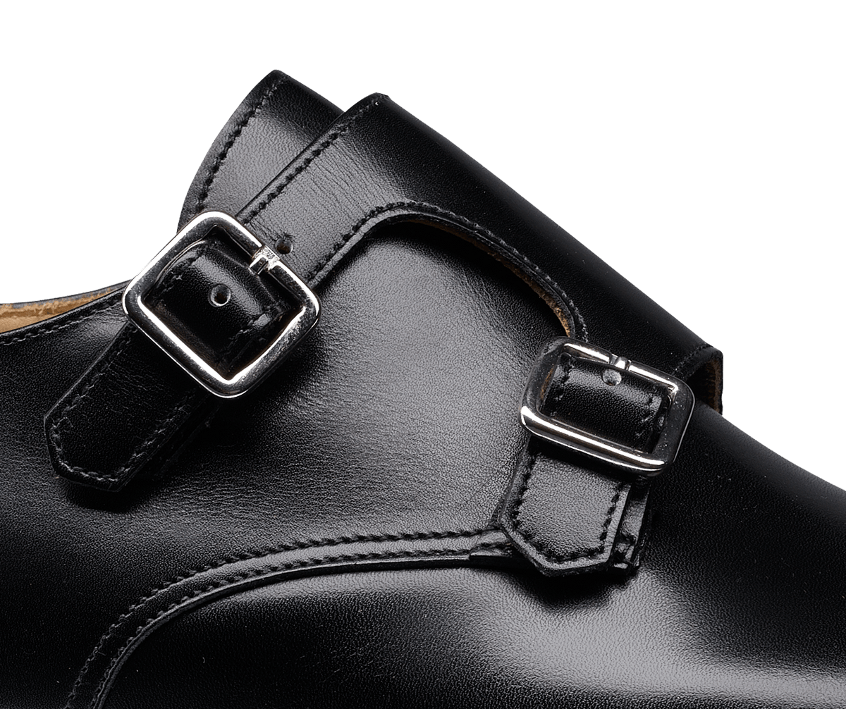 Lowndes Double Monk Shoe – Black Calf Leather | City Sole | Pellevista