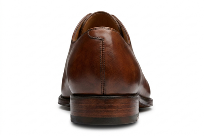 Men's Hand-Burnished Brown Leather Oxford Shoes | PelleVista UK
