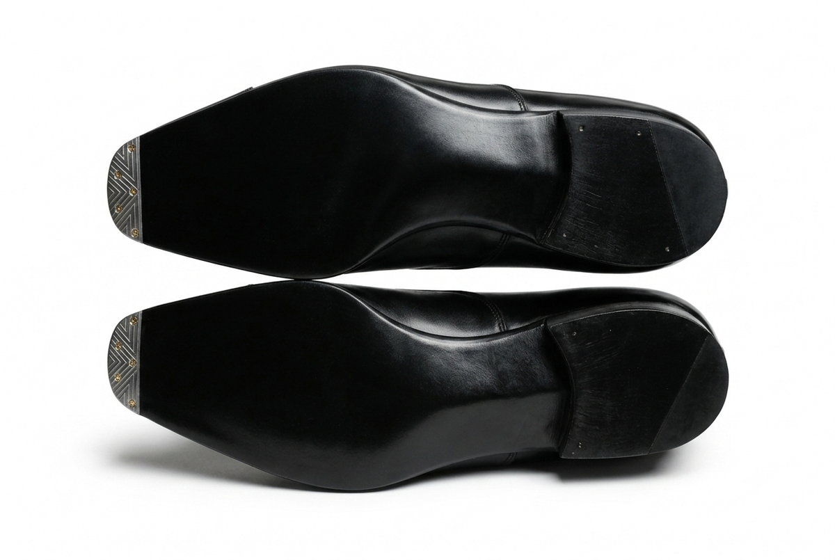 Black Calf Leather Cap Toe Oxford Dress Shoes for Men
