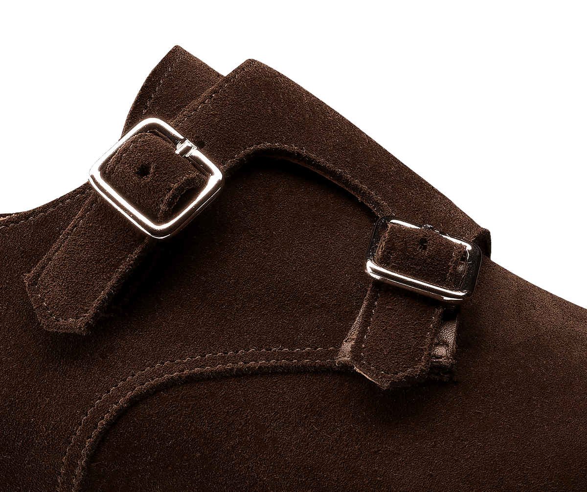 Lowndes 4 Double Monk Shoe – Dark Oak Suede | City Sole | Pellevista