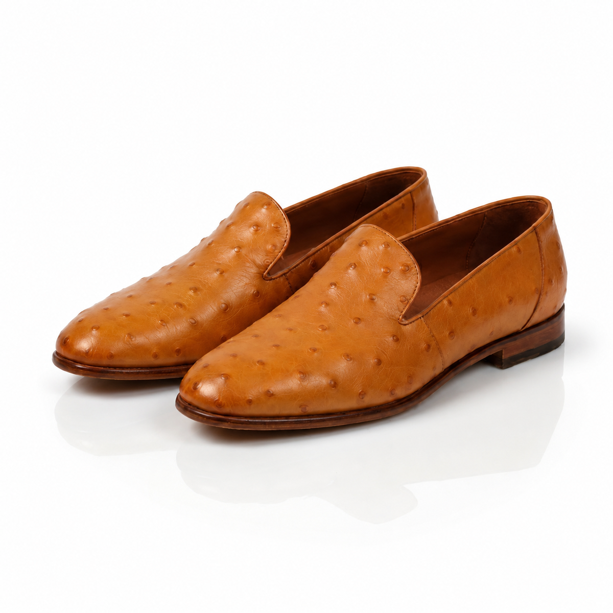 Handmade Ostrich skin texture Leather Slip-On Shoes for Men | PelleVista