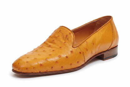 Handmade Ostrich skin texture Leather Slip-On Shoes for Men | PelleVista