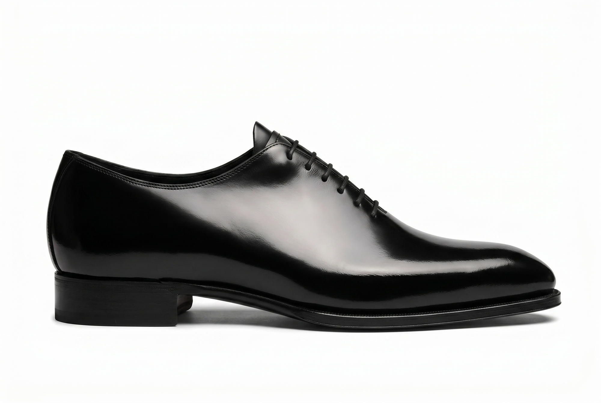 Men's Handmade Black Leather Wholecut Oxford Dress Shoes | PelleVista