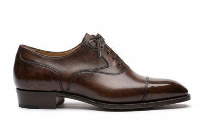 Men's Dark Brown Leather Oxford Shoes — Handmade | PelleVista