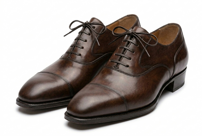 Men's Dark Brown Leather Oxford Shoes — Handmade | PelleVista