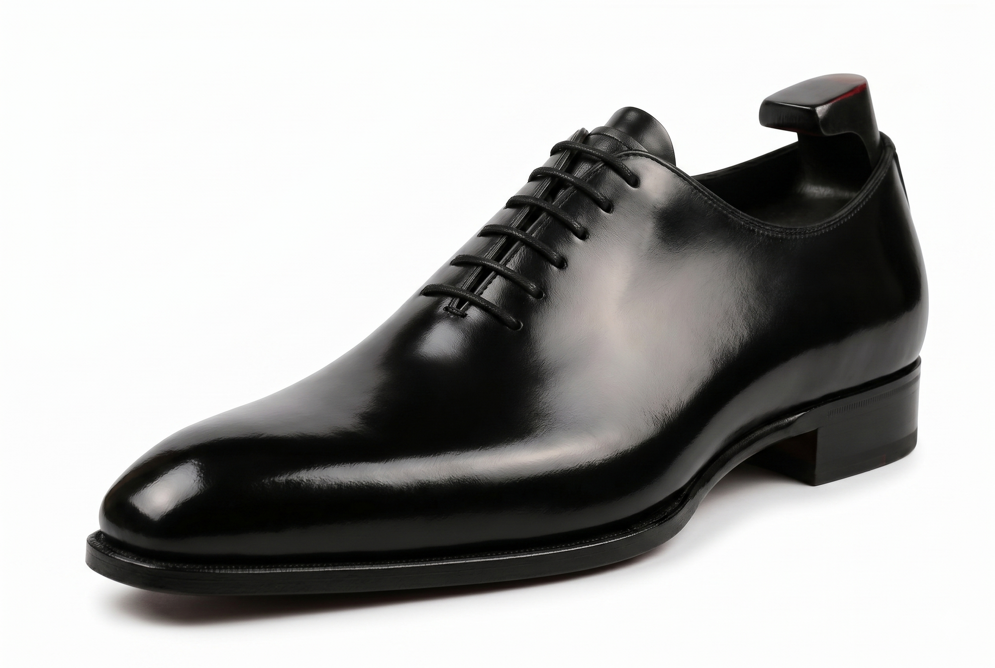 Men's Handmade Black Leather Wholecut Oxford Dress Shoes | PelleVista