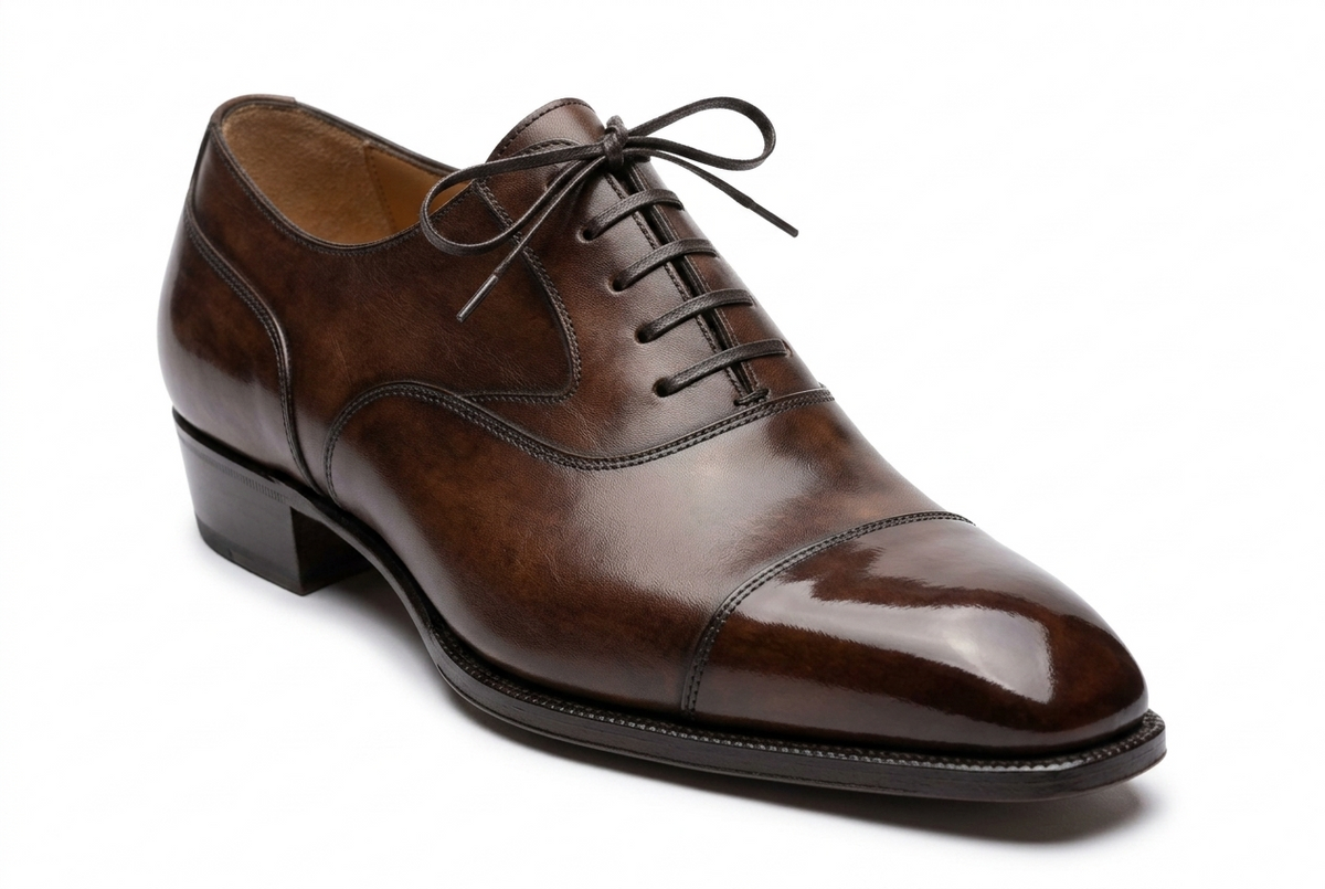 Men's Dark Brown Leather Oxford Shoes — Handmade | PelleVista