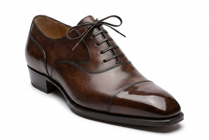 Men's Dark Brown Leather Oxford Shoes — Handmade | PelleVista