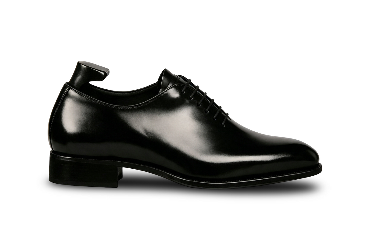 Men's Handmade Black Leather Wholecut Oxford Dress Shoes | PelleVista