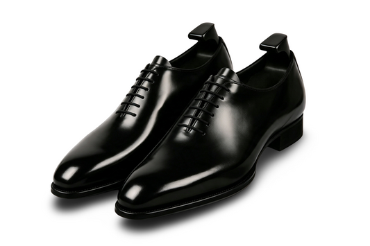 Men's Handmade Black Leather Wholecut Oxford Dress Shoes | PelleVista