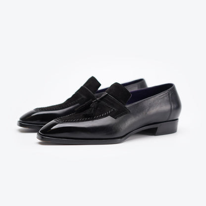 Ilcea Museum Calf Penny Tassel Loafer#Color_Black