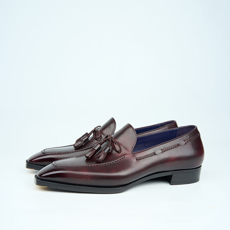Ilcea Museum Calf Tassel Loafers#Color_Cherry