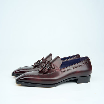 Ilcea Museum Calf Tassel Loafers#Color_Cherry