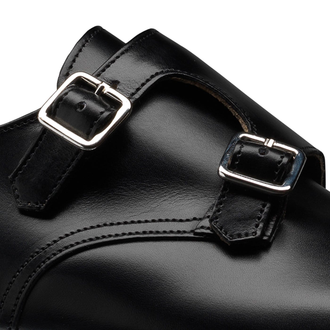 Lowndes Double Monk Shoe – Black Calf Leather | Leather Sole | Pellevista