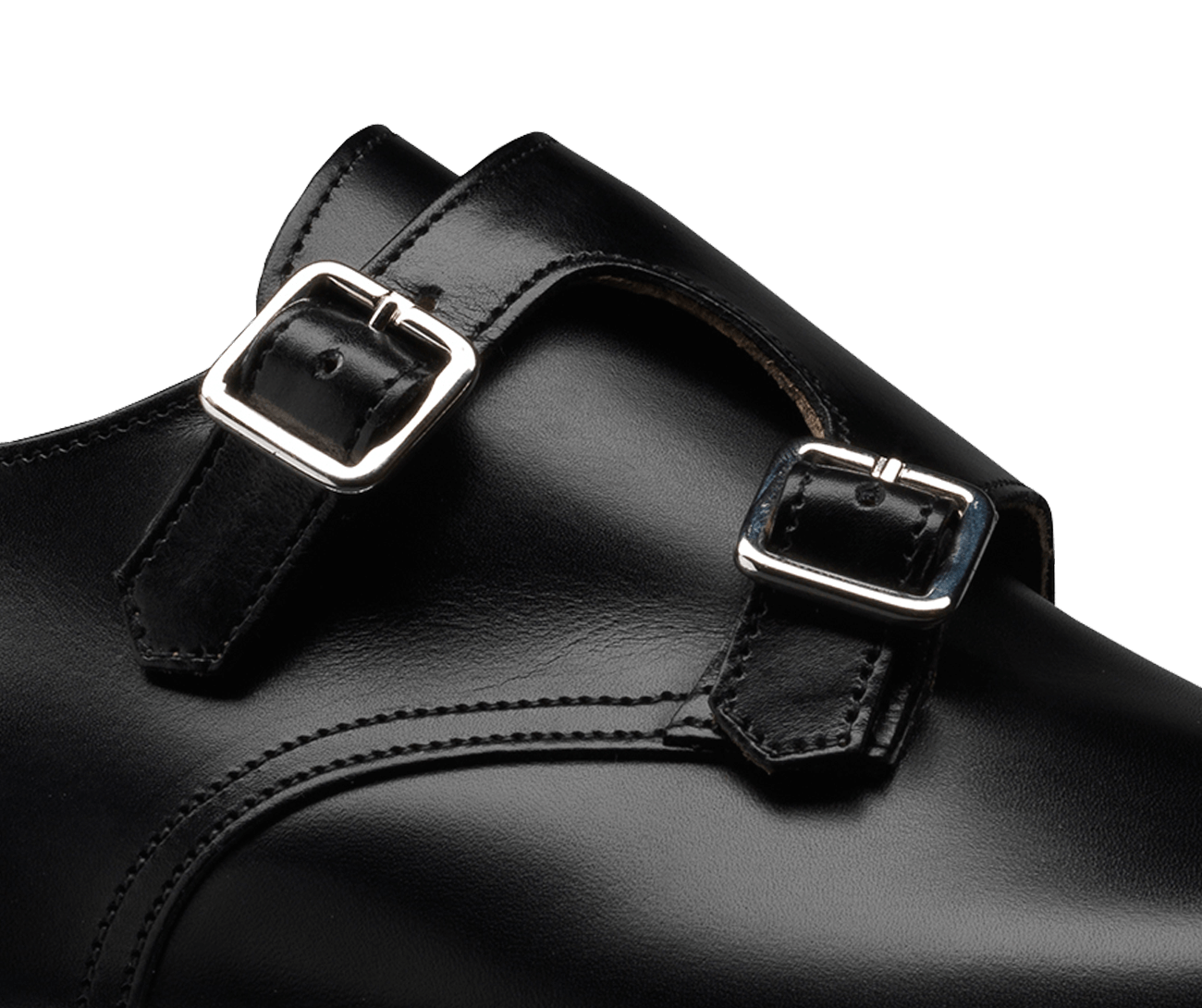 Lowndes Double Monk Shoe – Black Calf Leather | Leather Sole | Pellevista