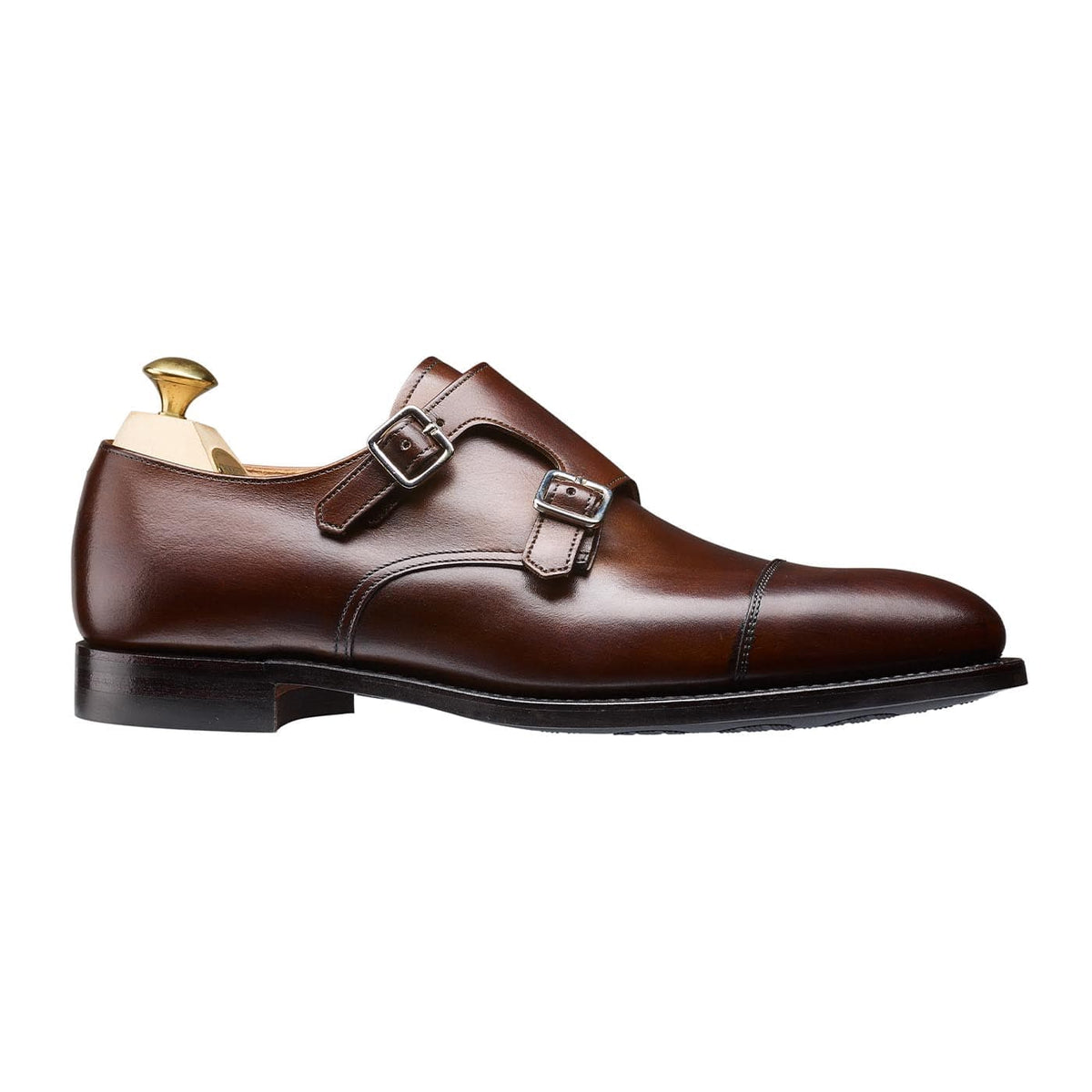 Lowndes 4 Double Monk Shoe – Dark Brown Burnished Calf | City Sole | Pellevista
