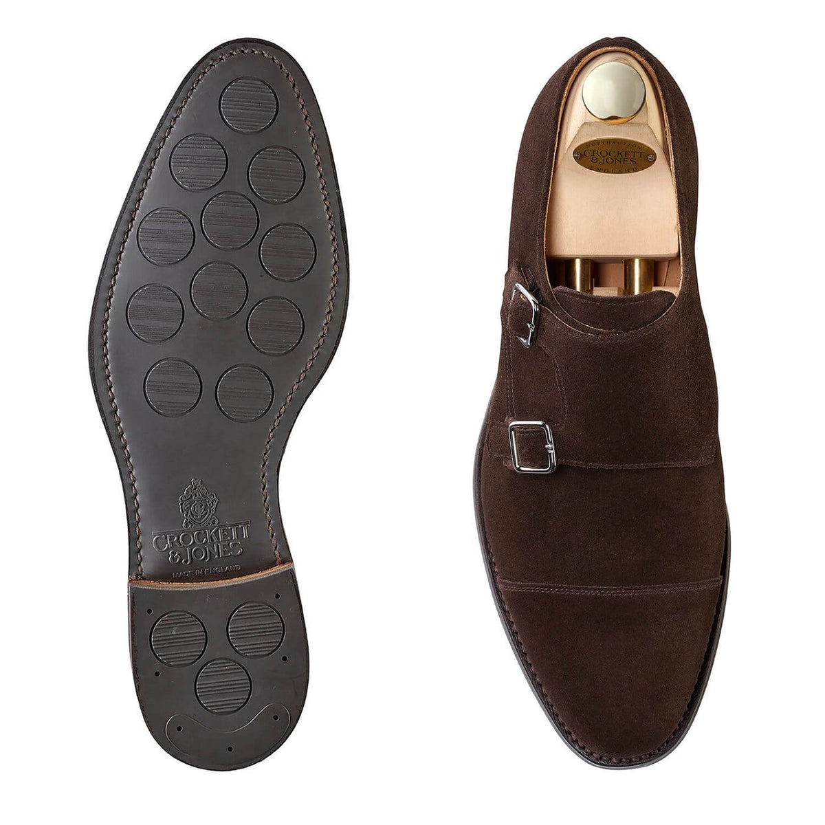 Lowndes 4 Double Monk Shoe – Dark Oak Suede | City Sole | Pellevista
