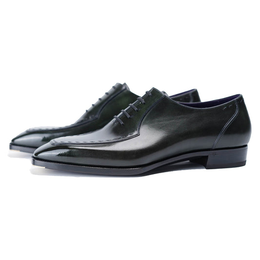 Museum Box Calf Norwegian Oxford Shoes#Color_DeepGreen