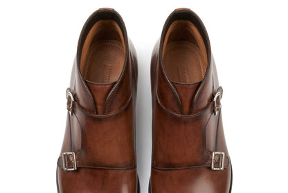 The Heston Double Monk Strap Boot - Oxblood