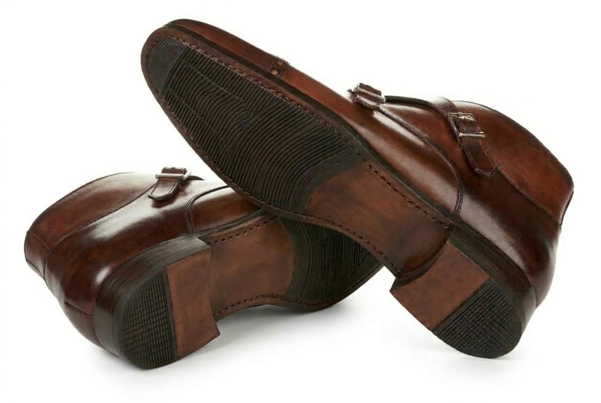 The Heston Double Monk Strap Boot - Oxblood