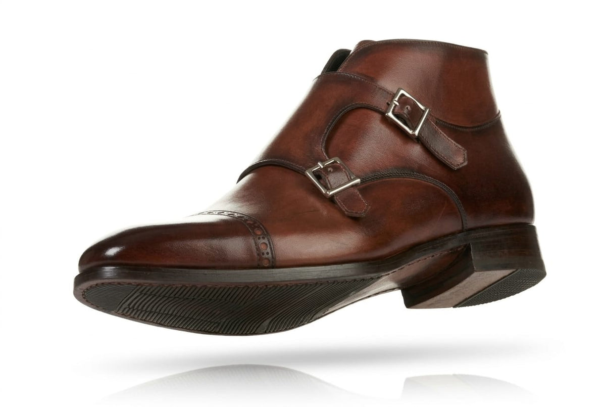 The Heston Double Monk Strap Boot - Oxblood