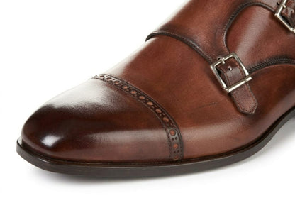 The Heston Double Monk Strap Boot - Oxblood