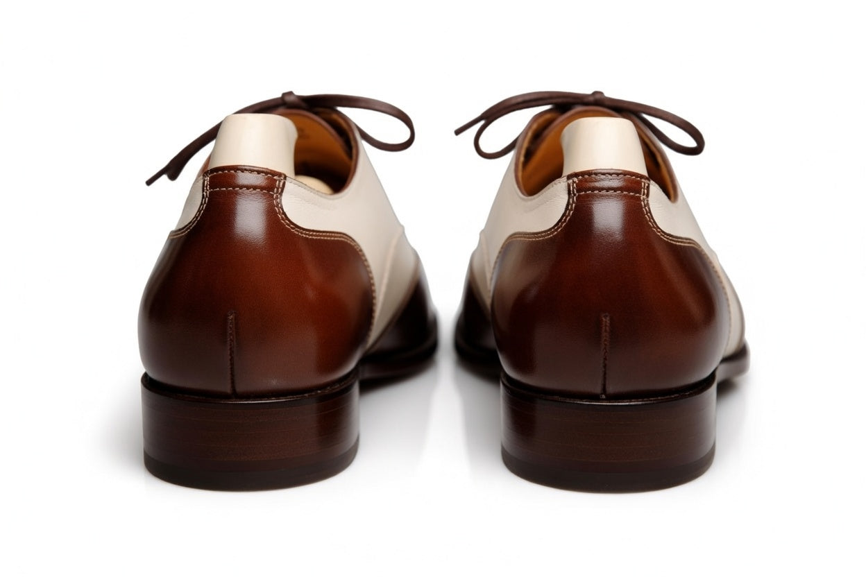 Men’s Spectator Wingtip Oxfords – Brown &amp; White Two-Tone
