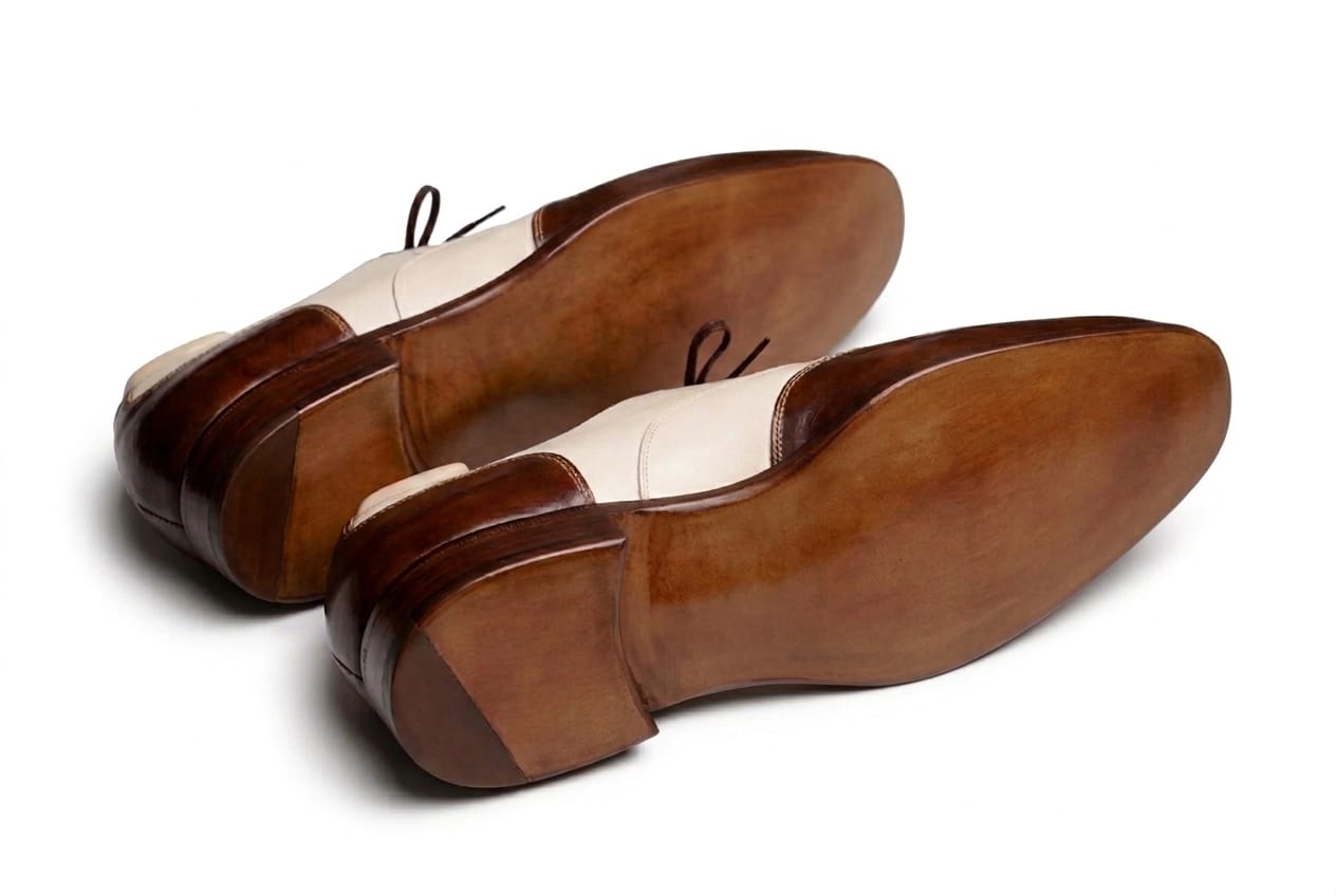 Men’s Spectator Wingtip Oxfords – Brown &amp; White Two-Tone