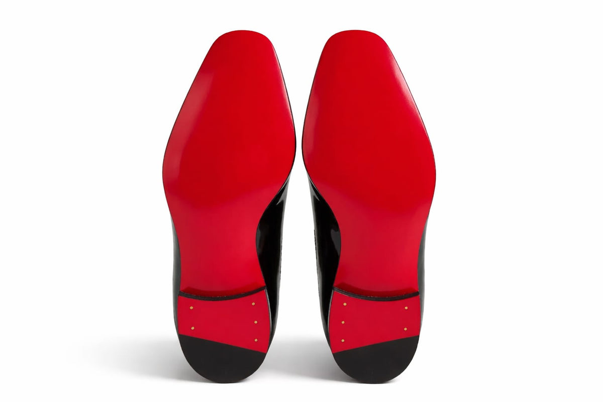 Pellevista Red Sole Patent Leather Oxford Shoes: Glossy Black  Dress Shoes