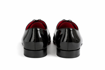 Pellevista Red Sole Patent Leather Oxford Shoes: Glossy Black  Dress Shoes