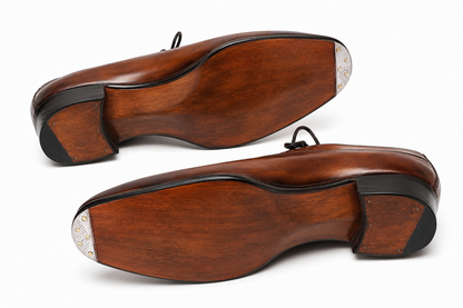Men's Hand-Burnished Brown Leather Oxford Shoes | PelleVista UK