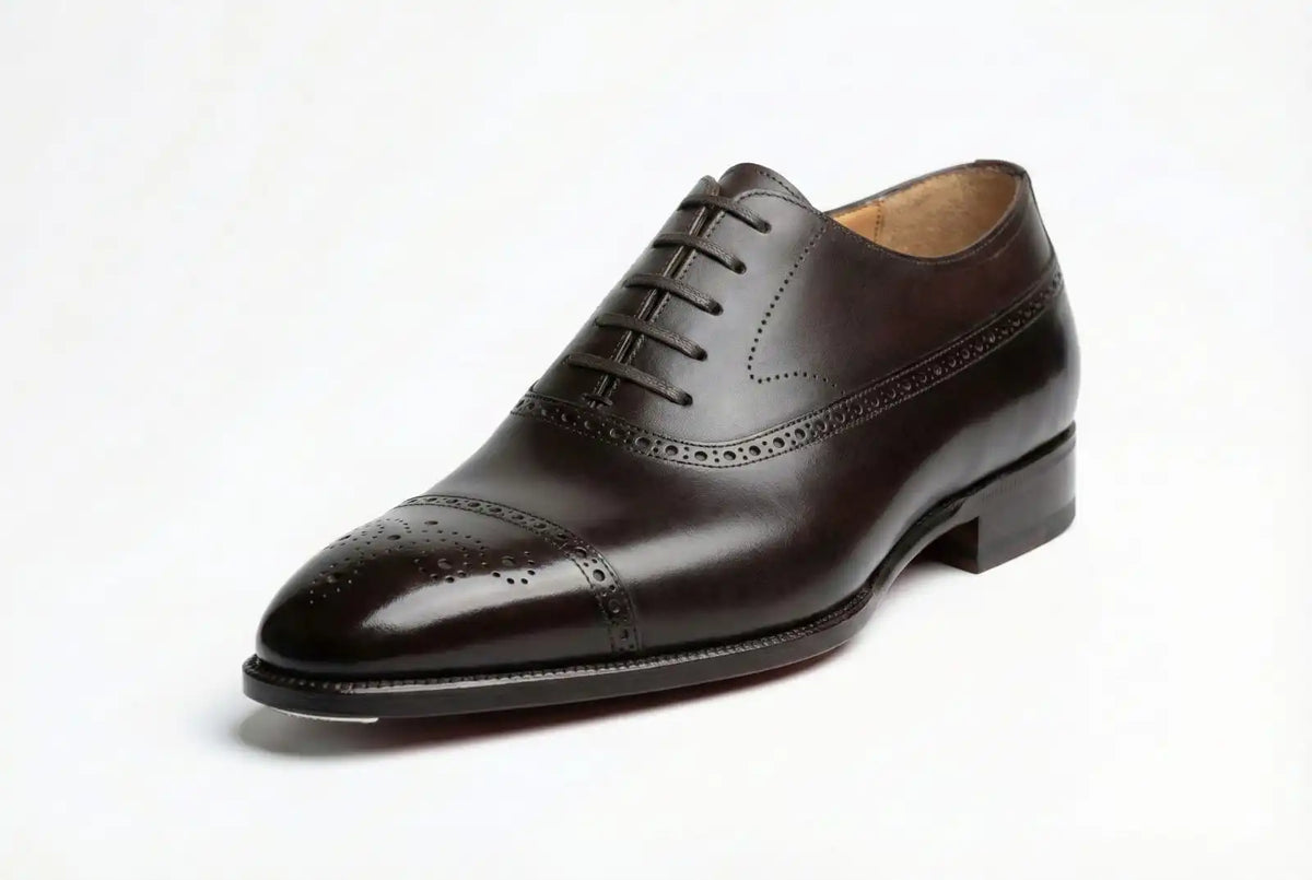 Pellevista Oxford Black Leather Shoes, Red Sole | Premium Formal Men’s Footwear