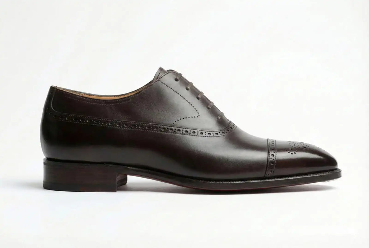 Pellevista Oxford Black Leather Shoes, Red Sole | Premium Formal Men’s Footwear